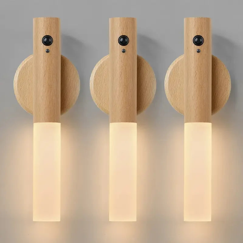 Wood Magnetic Sensor Wall Light