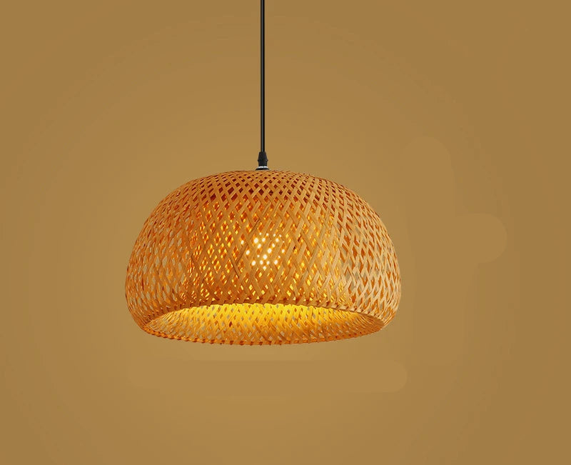 Handwoven Bamboo Rattan Pendant Light