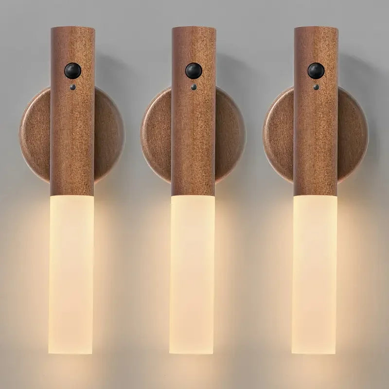 Wood Magnetic Sensor Wall Light