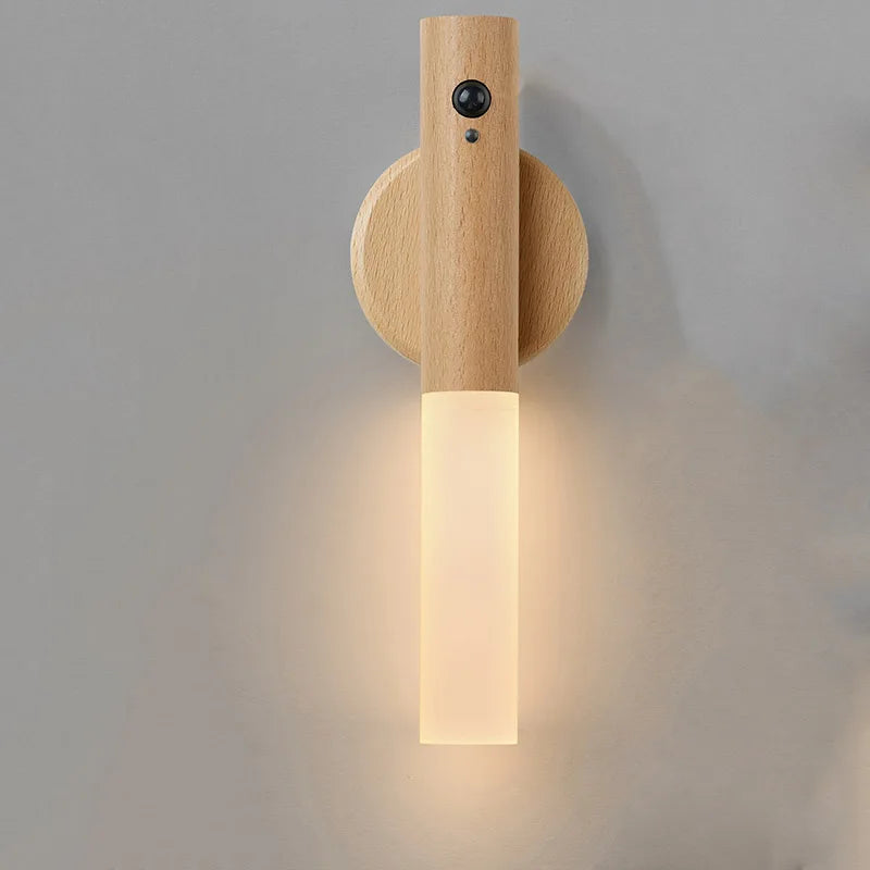 Wood Magnetic Sensor Wall Light