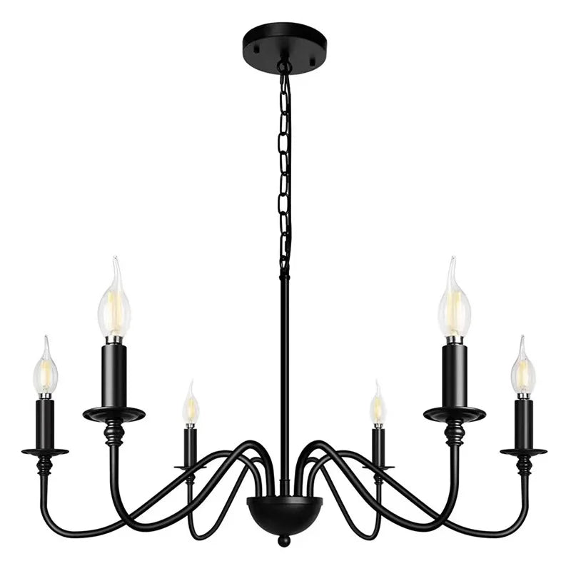 Vintage 6-Arm Loft Chandelier